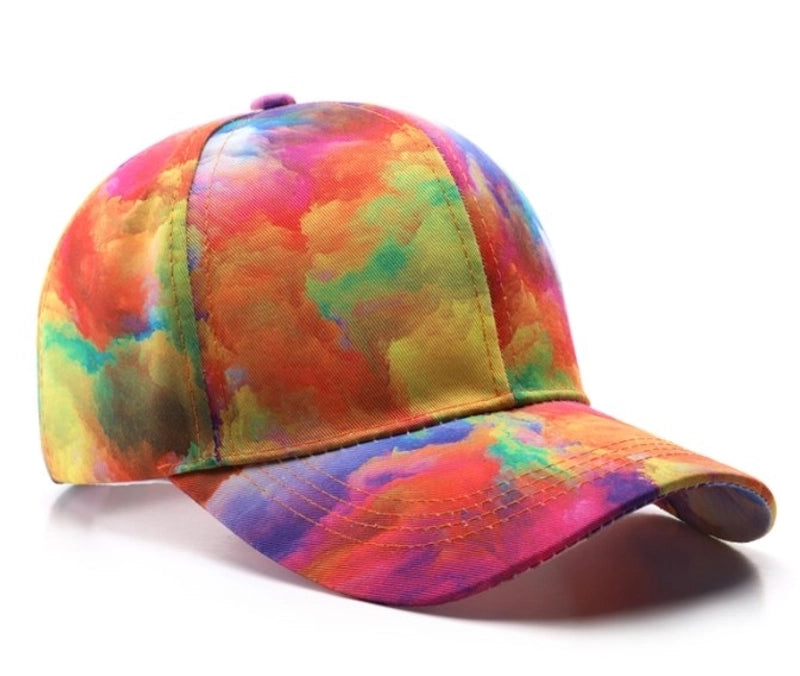 Women’s Streetwear Tie Dye Curved Eaves Baseball Cap