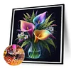 Glow-In-The-Dark Blumen - Rundbohrer Diamond Painting - 30*30cm