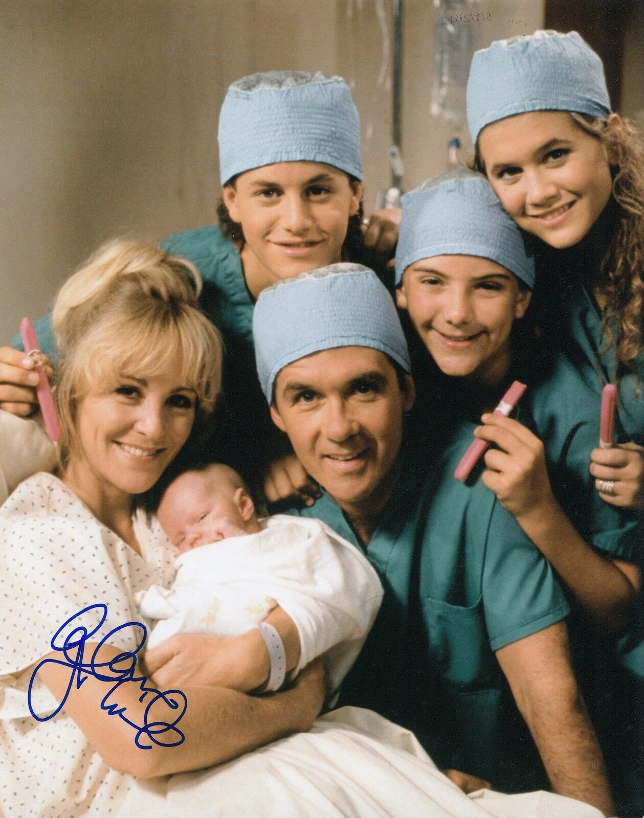 ALAN THICKE signed *FAMILY TIES* DR JASON SEAVER (CAST) 8X10 Photo Poster paintinggraph W/COA #6