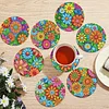 8pcs Cartoon DIY Diamond Painting Wooden Coasters Art Kits with Holder (Pattern)