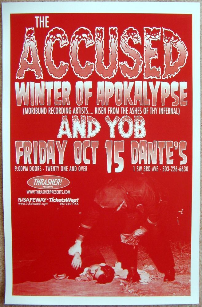 THE ACCUSED 2004 Gig POSTER Portland Oregon Concert