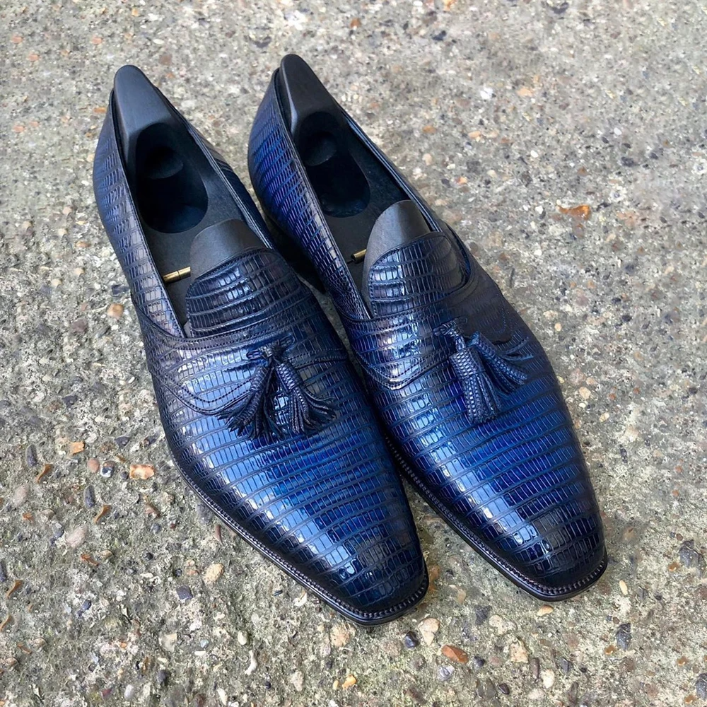 HANDMADE SLIP ONS LOAFER TASSEL SHOES