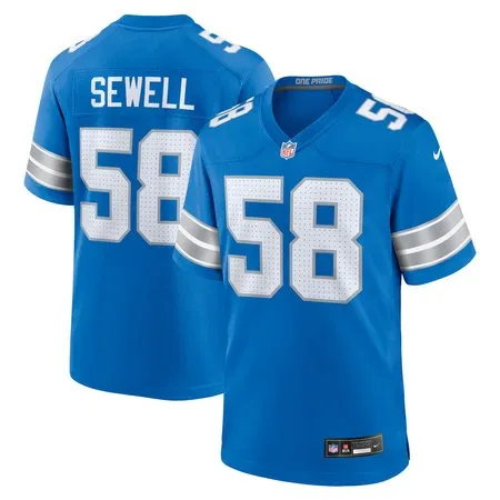 Men's Detroit Lions #58 Penei Sewell  Blue Game Jersey EROJ