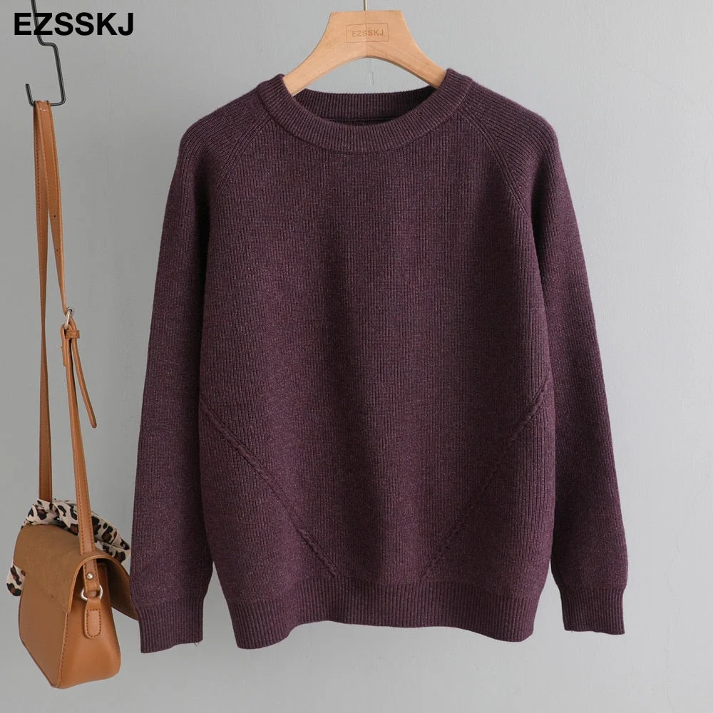 casual Autumn autumn winter thick loose sweater Pullovers Women female oversize O-neck sweater knit Jumpers top