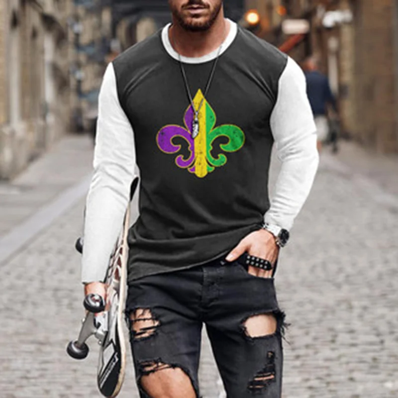 Carnival Simple Color Matching Long Sleeve T-Shirt