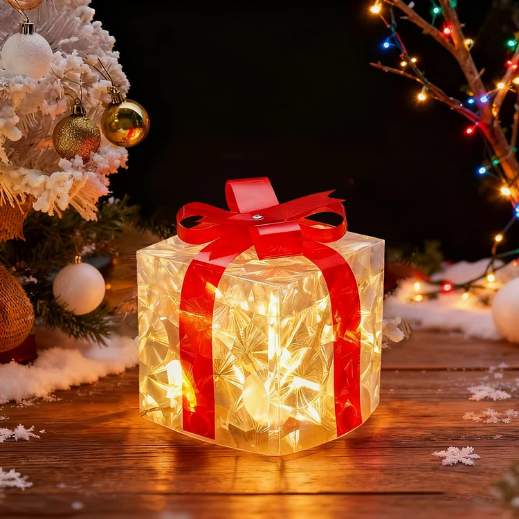 Christmas Lighted Boxes  Light Up Christmas Boxes Present Decorations Outdoor Yard 