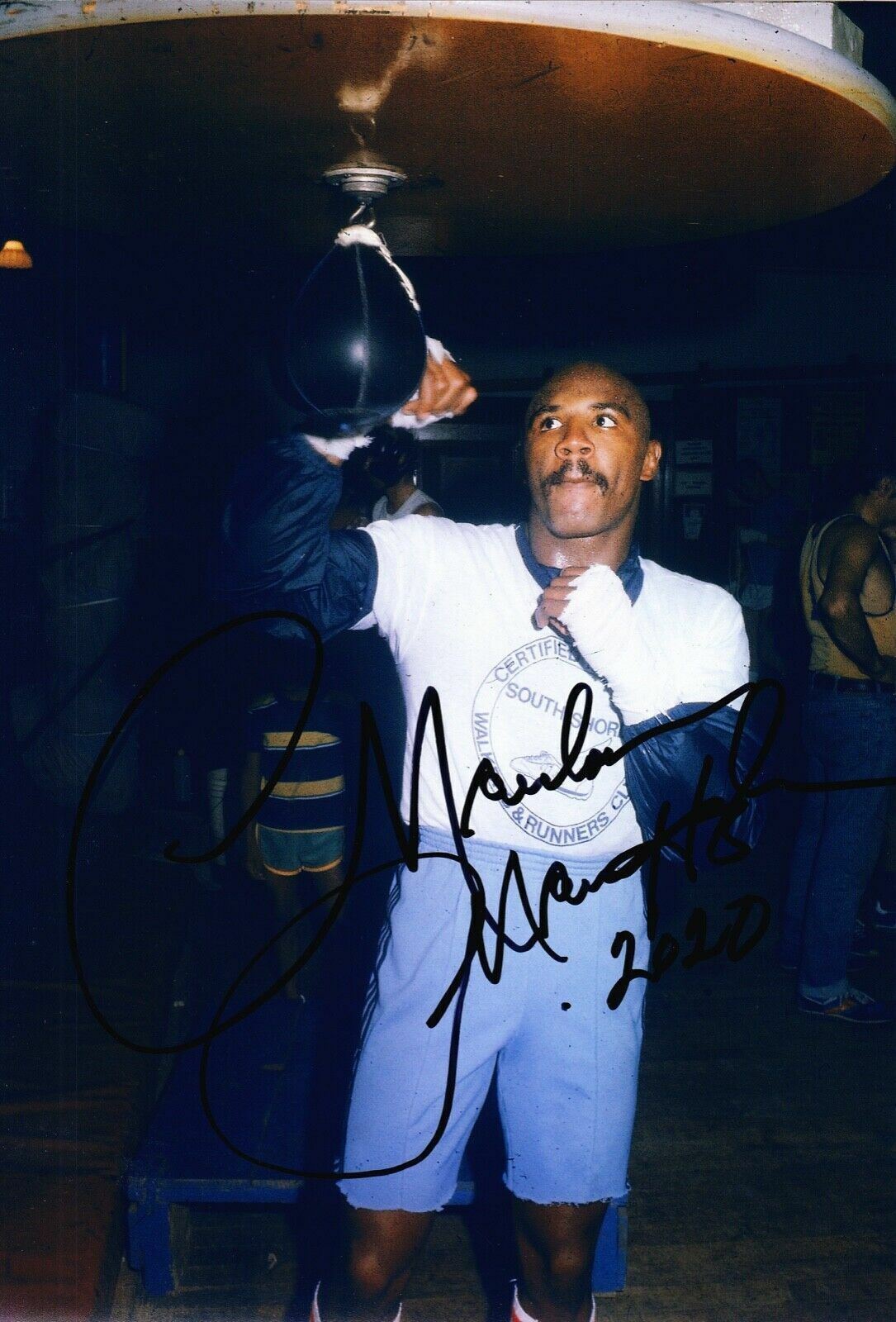 Marvelous Marvin Hagler SIGNED 12X8 Photo Poster painting Middleweight Legend AFTAL COA (G)