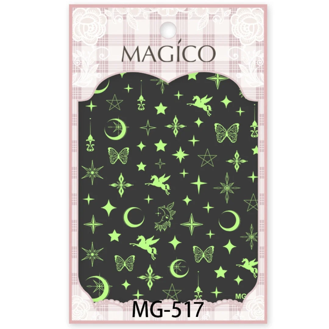 Beautizon Luminous Effect Nail Sticker 3D Engraved Glow in the Dark Nail Art Decorations Nail Decals Design