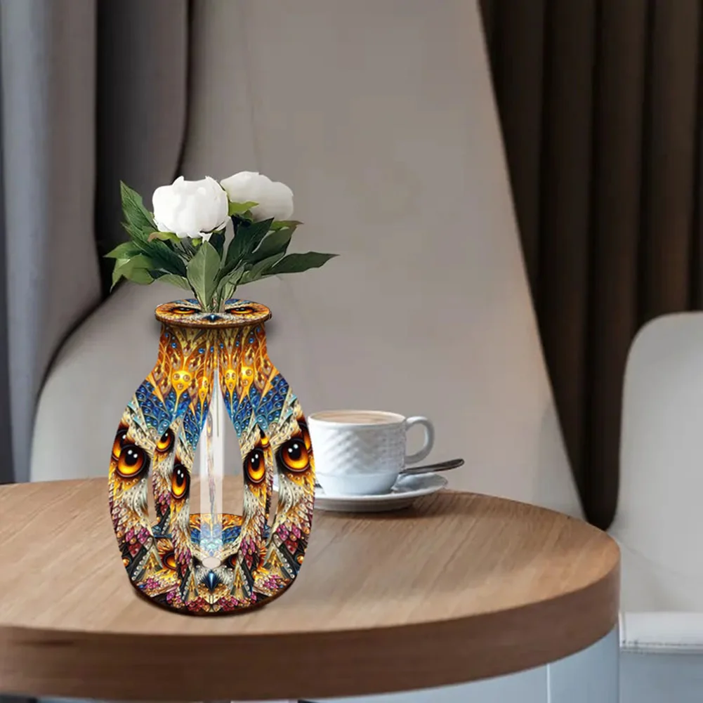 Owl Diamond Painting Flower Vase Desktop Diamond Art Kits for Home Decor