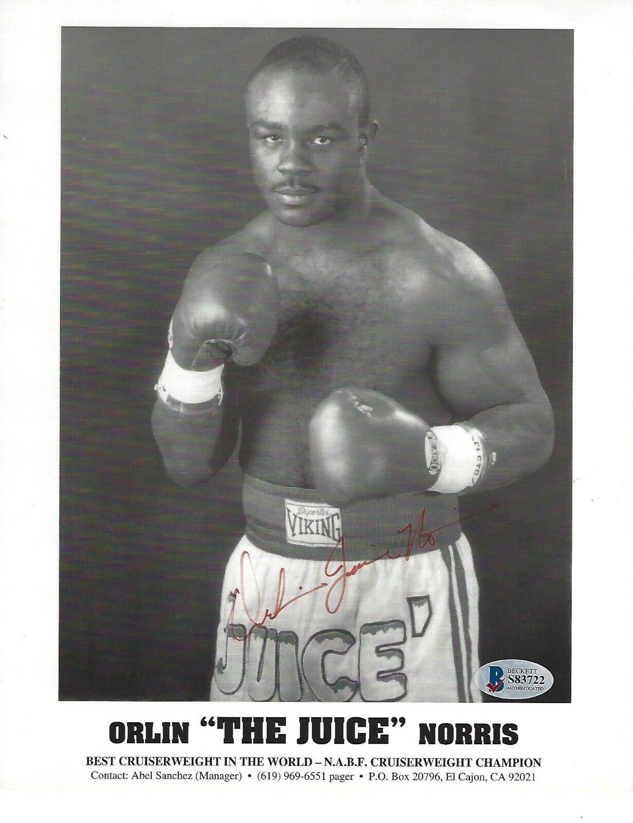 Orlin Norris Signed 8x10 Photo Poster painting BAS Beckett COA Boxing Champ Picture Autograph