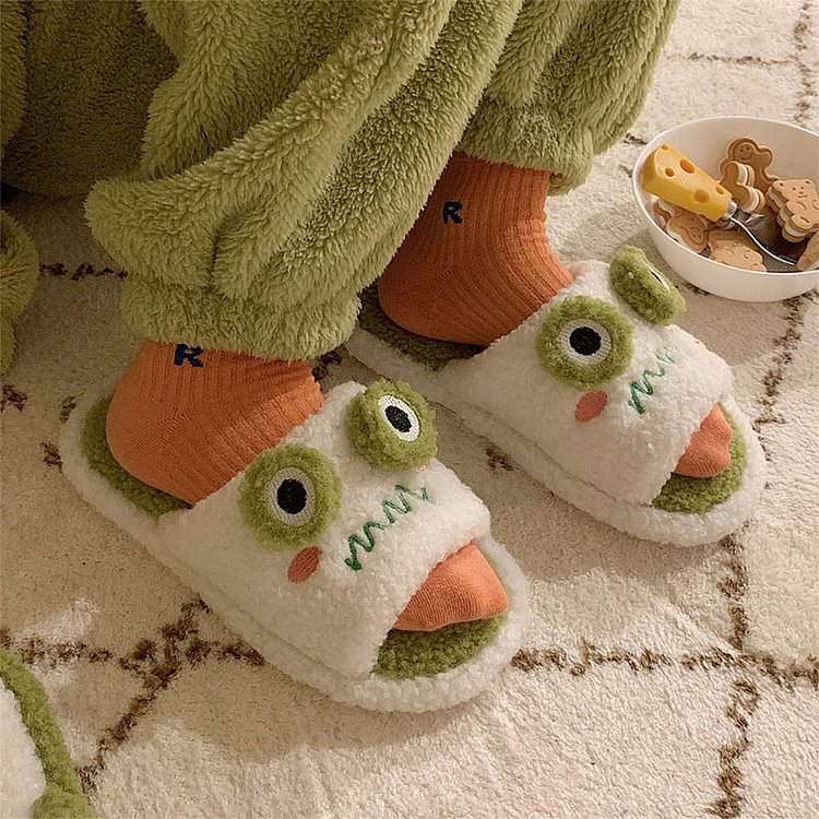 Cute Frog Plush Slippers - Modakawa Modakawa