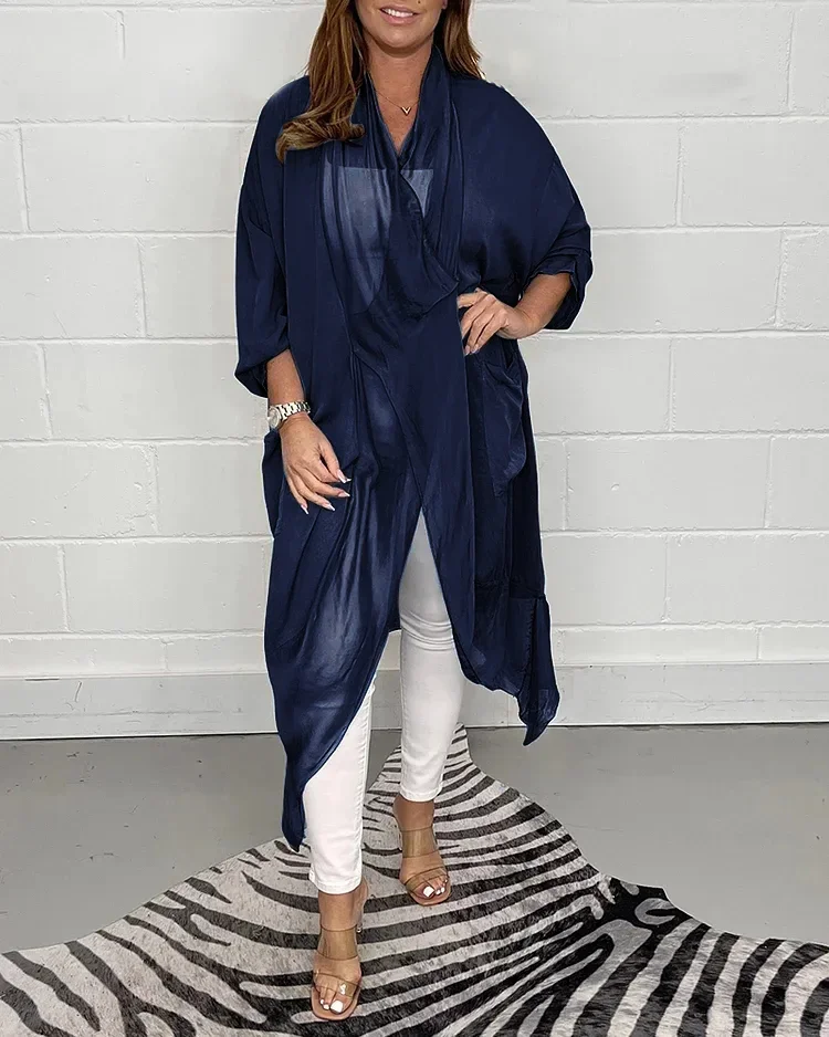 SILKY LOOSE V-NECK TOP