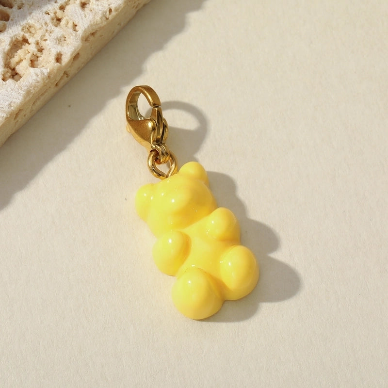 1 Piece 304 Stainless Steel Resin 14K Gold Plated Cartoon Little Bear Pendant Jewelry Accessories