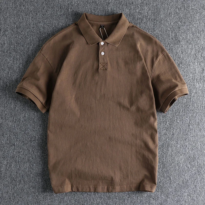 Men's Casual Solid Color Short Sleeve T-Shirt Polo Shirt