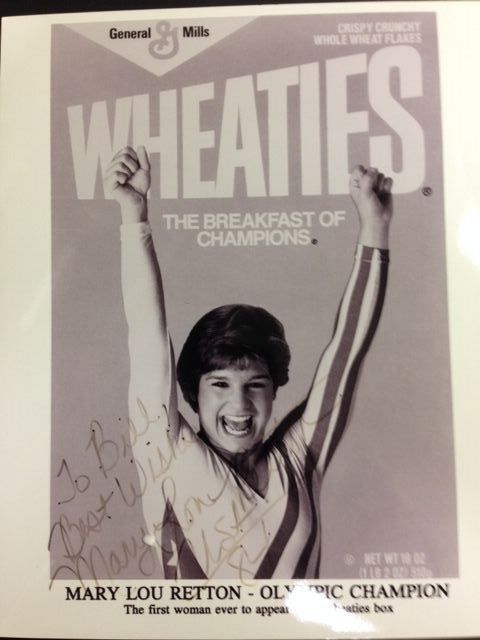 Mary Lou Retton Hand Signed 8 x10 Breakfast of Champions