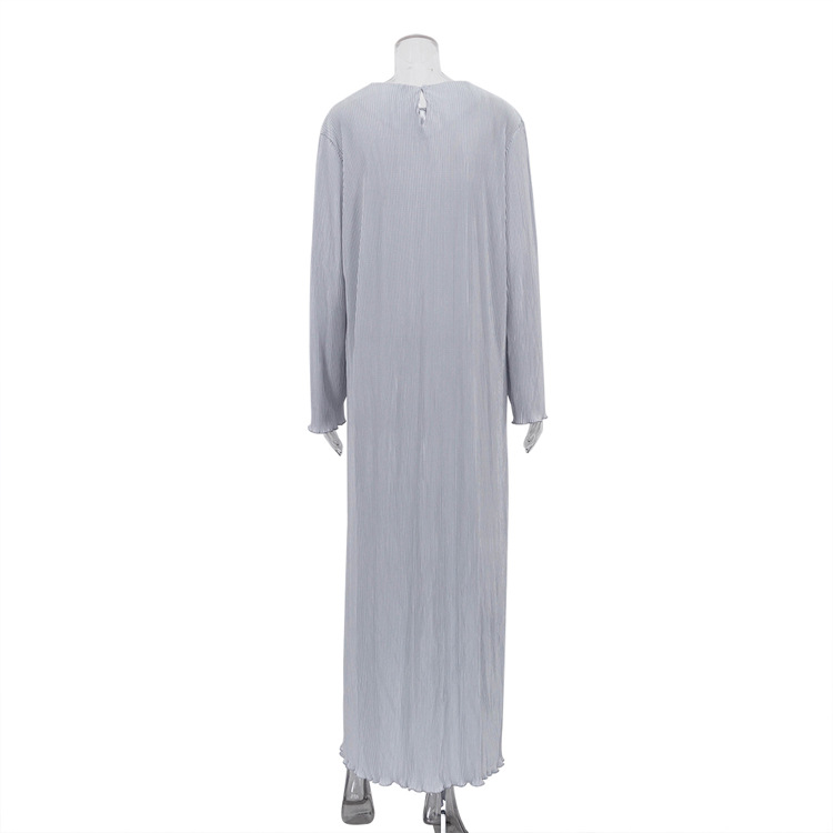 Ootddress Casual Loose Female Long Dress Long Sleeve Basic Solid High Streetwear White Summer For Women Fashion Maxi Dress Outfits