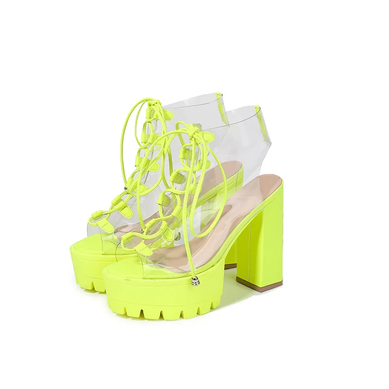 Clear Women's Sexy Strechy High Heels Open Toe Shoes