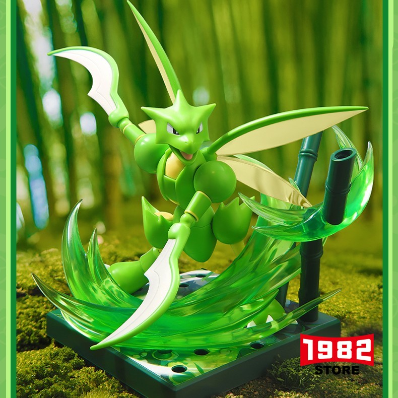 Blokees Classic L Scyther Pok&eacute;mon Game Scene Model Assembly Toy Action Figure Collectible Game-Style Pok&eacute;mon Scyther Toy for Kids & Adults Premium Classic-Series Assembly Model Detailed Scene Figurine Perfect Gift for Pok&eacute;mon Fans New Blokees Scyther Toy