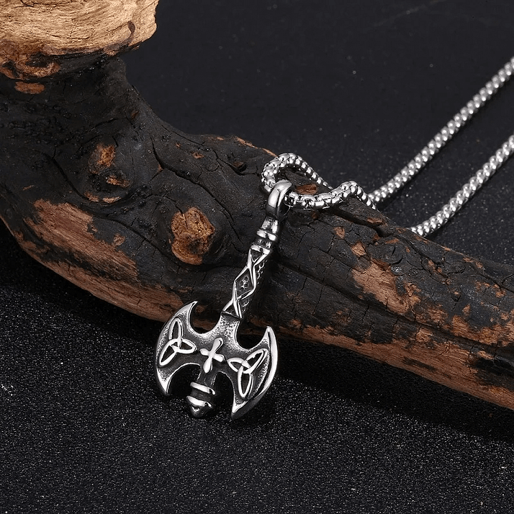 Coutureaura Viking Axe With Triquetra Necklace