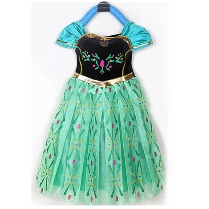 Girls Dress Cartoon Cosplay Snow Queen Princess Dresses Elsa Dresses Anna Costume Baby Children Clothes TuTu Kids Clothing