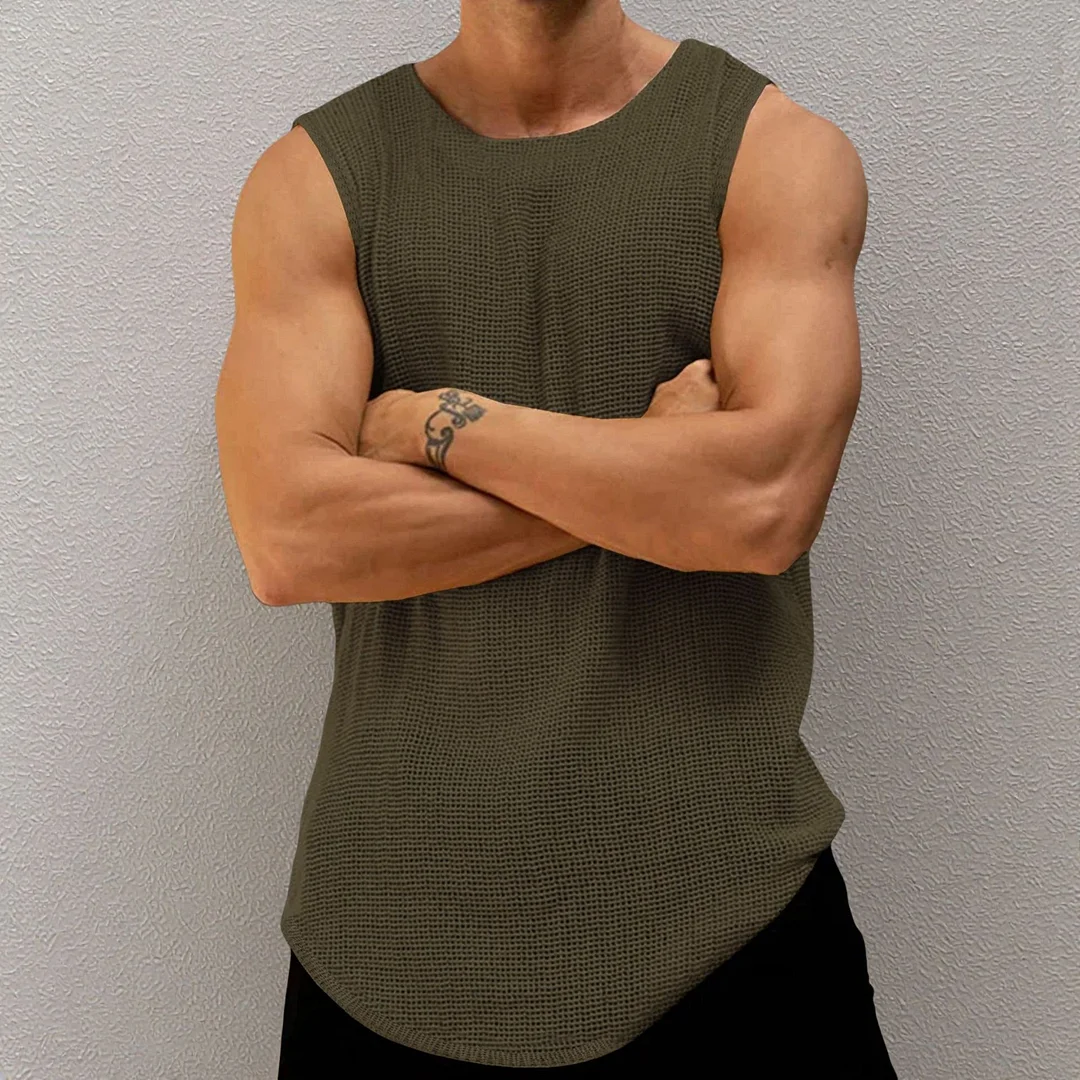 Uveng Uveng Men's Summer Thin Knitted Vests Men's Casual Solid Color New Knitwear SY0098