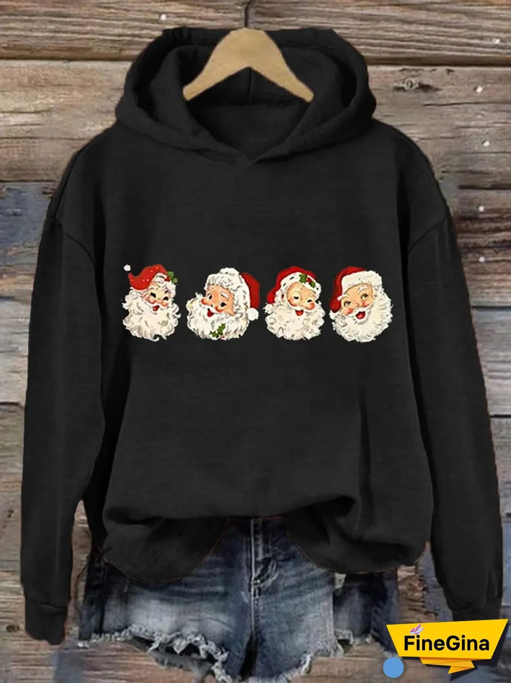 Women's Santa Claus Merry Christmas Casual Hoodie