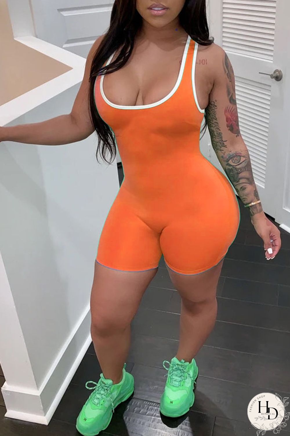 Red Fashion Casual Solid Sleeveless Square Jumpsuits