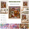 Christmas Highland Cow Full 11CT 3 Strand Stamped Cross Stitch Kit 45x45cm tapestrymarket