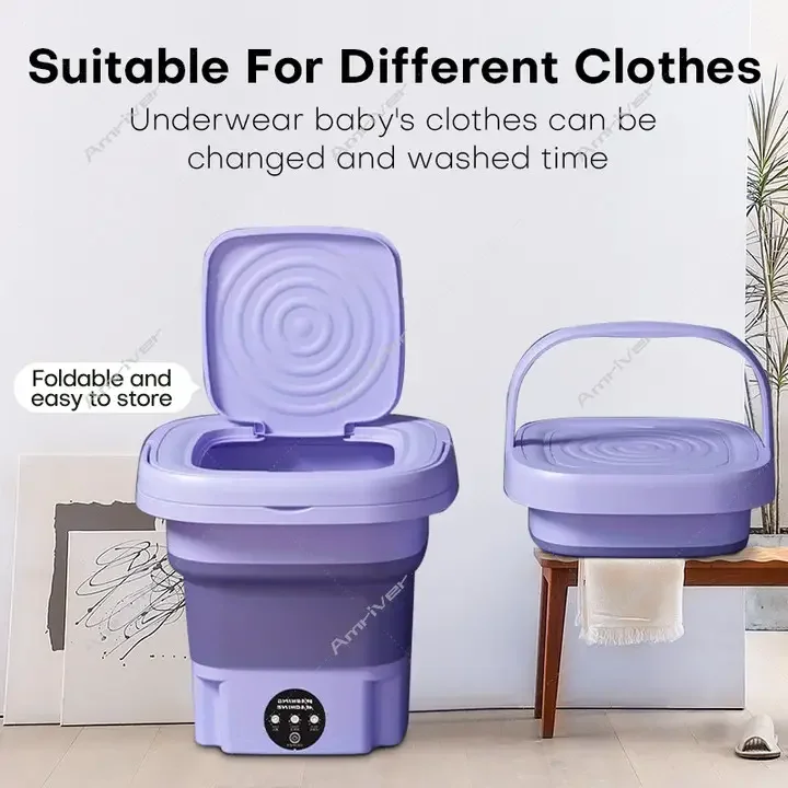 8l portable mini washing machine fully automatic multi functional ultra quiet low consumption for home business travel more details 2
