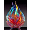 Glasfeuerskulptur - runder Bohrer Diamantmalerei - 30 * 40cm