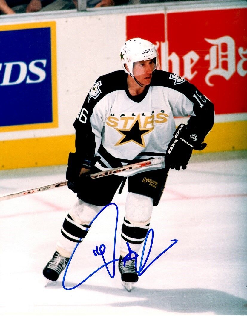 Signed 8x10 PAT VERBEEK Dallas Stars Photo Poster painting - COA