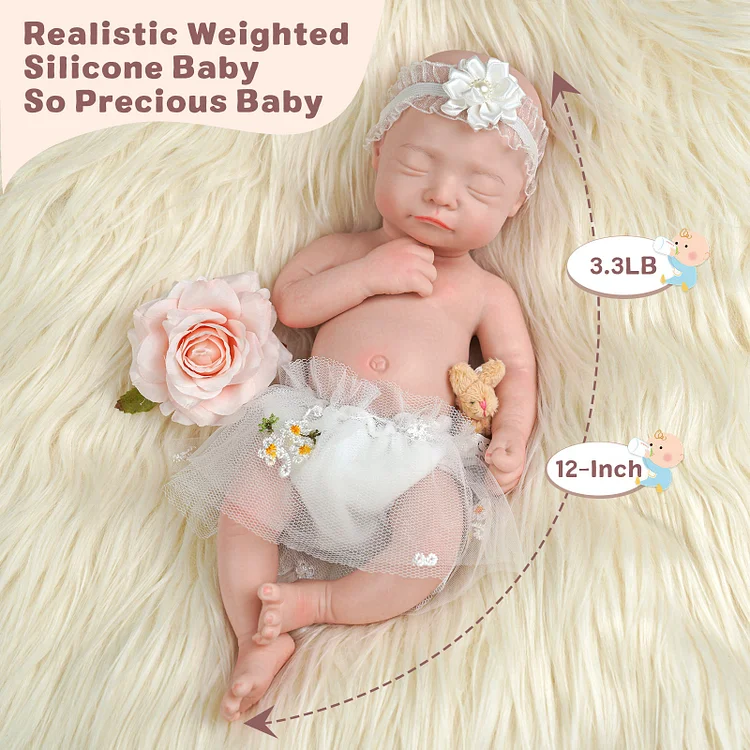 BABESIDE リボーンベビードール カレン12インチ TC1 Babeside Lifelike Reborn Baby Dolls Silicone Full Body - 12 Inch