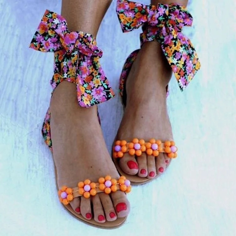 Printed Strappy Sandals Beach Holiday Sandals