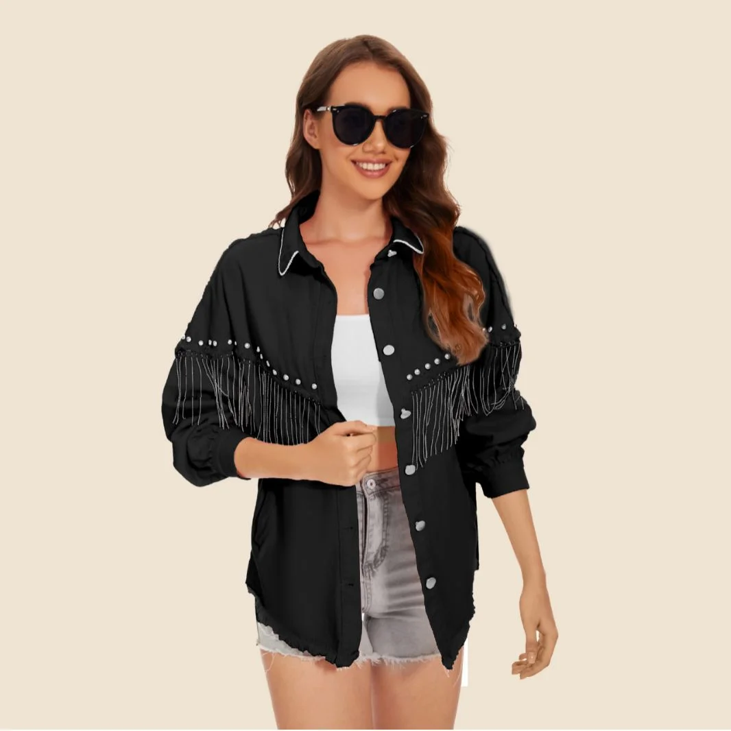 Women's Ins Style Chain Rivet Street Single-breasted Denim Jacket