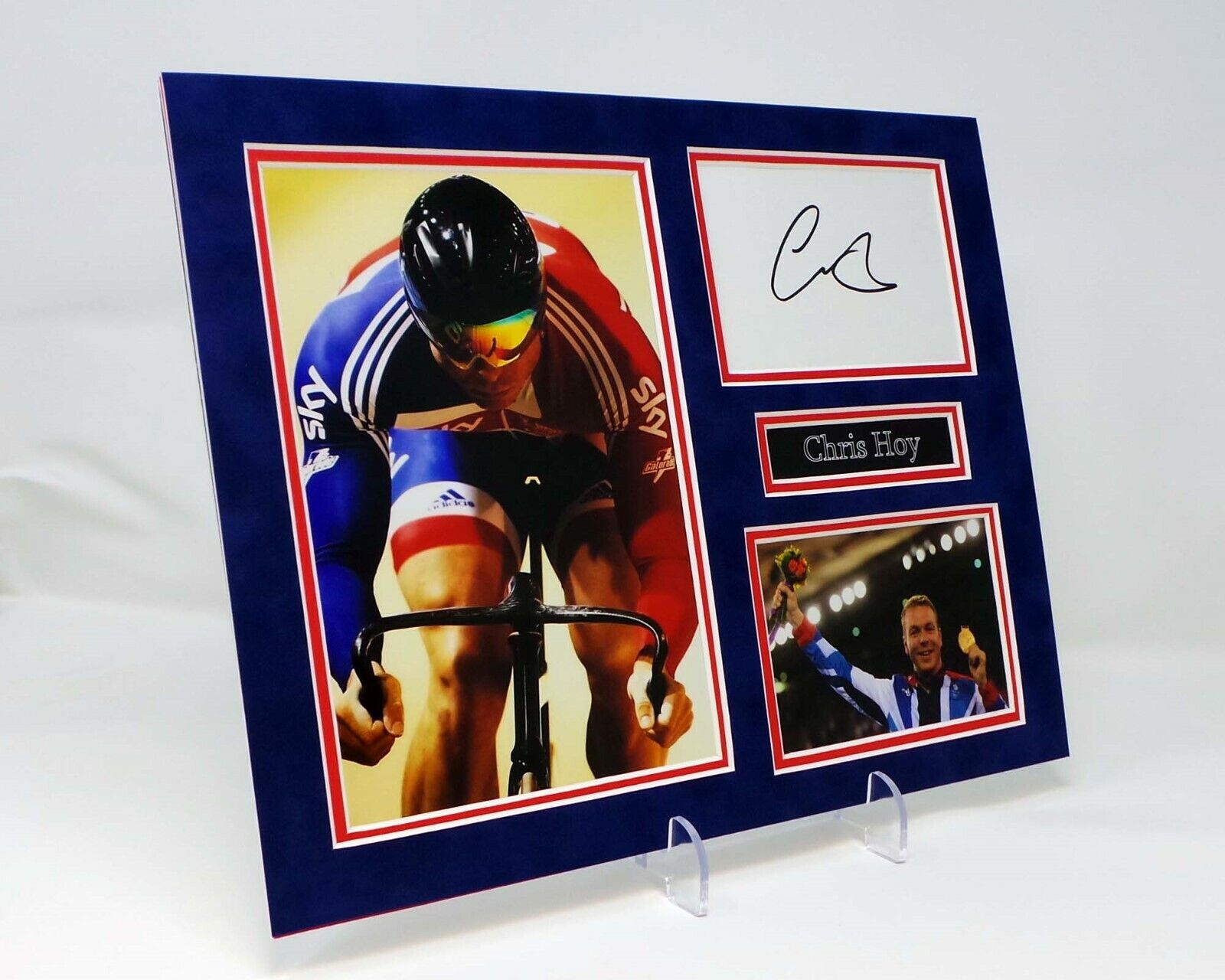 Chris HOY Signed Mounted Photo Poster painting Display AFTAL British Cyclist & Gold Medal Winner