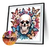 Diamond Painting-DIY Crystal Rhinestone Butterfly Skull（40*40CM)
