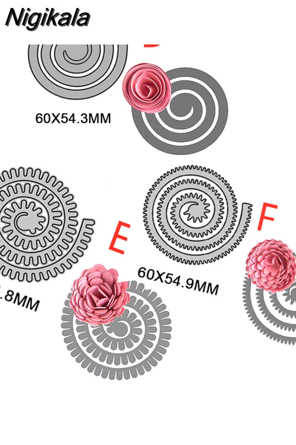 Nigikala Spiral Flower Garland Metal Cutting Dies for DIY Scrapbooking Album Decorative Crafts Embossing Paper Cards Making 2023 New