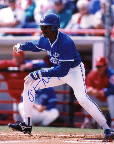 OTIS NIXON TORONTO BLUE JAYS ACTION SIGNED 8x10