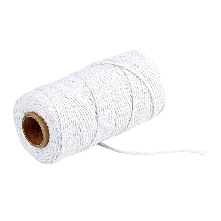 Cotton Rope Twisted String Tapestry Craft Cotton Cord Home Decor (White)