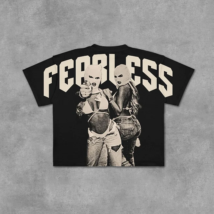 Vintage Fearless Art Graphic Cotton T-Shirt SOPULA