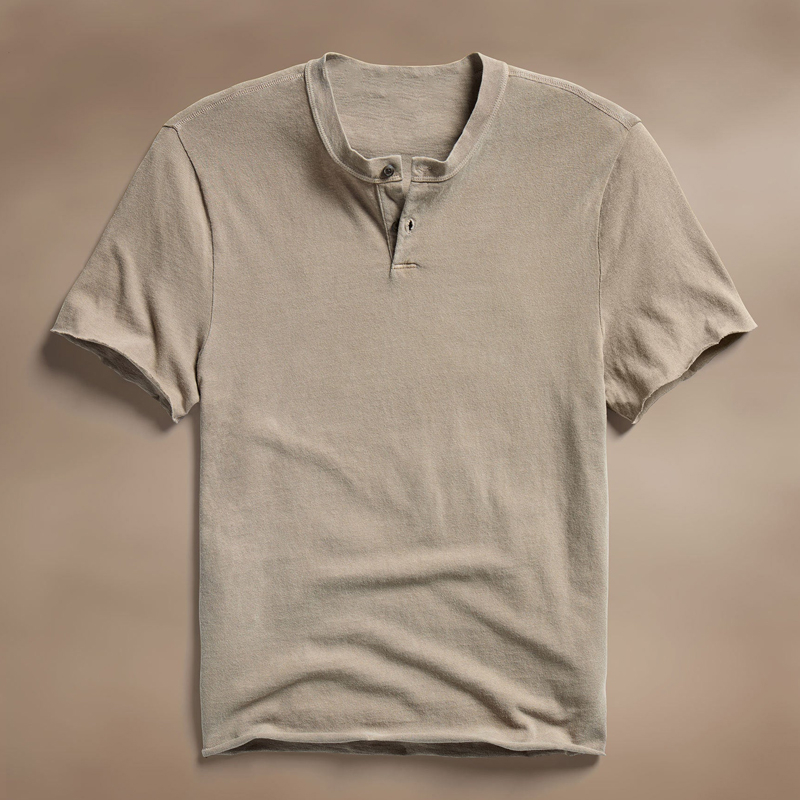 Men's Slub Short Sleeve Henley Shirt