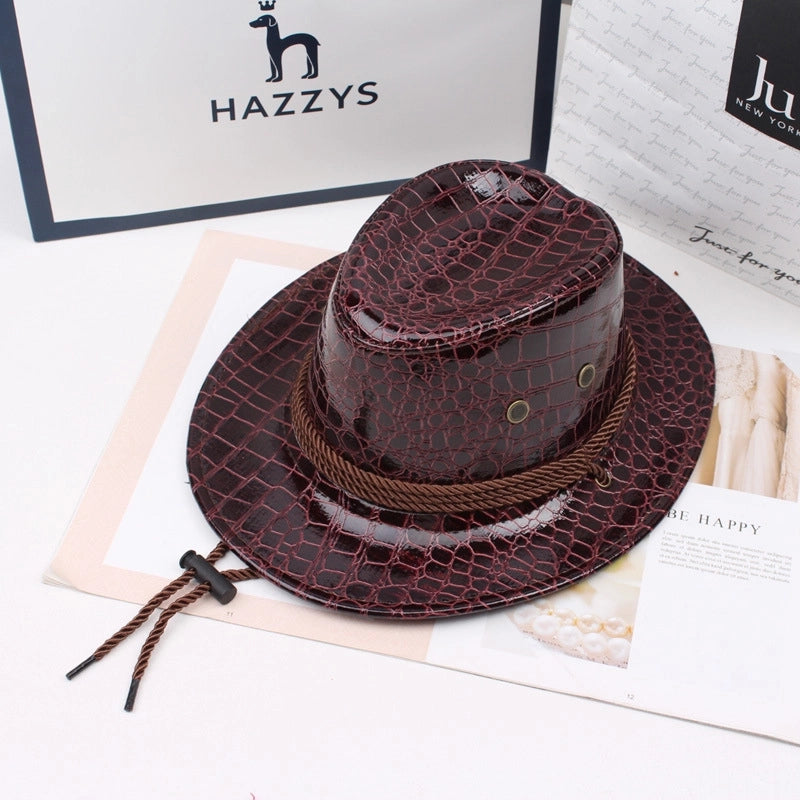 Hat Men’s Spring And Summer Snakeskin Pattern Small Top Hat Women’s Trendy Couple’s Sun Hat Beach Hat Travel Photo Stage Props Hat