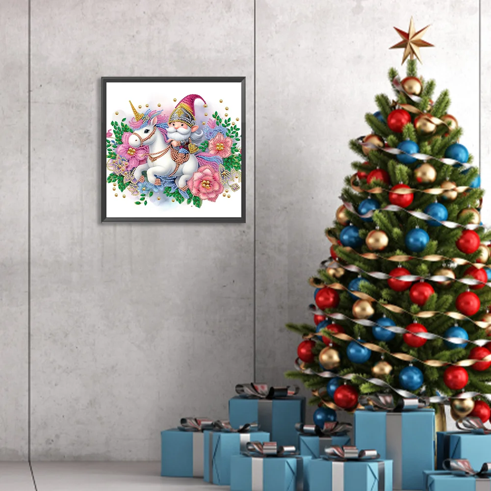 Diamond Painting - Partial Special Shaped Drill - Unicorn Gnome(Canvas|30*30cm)