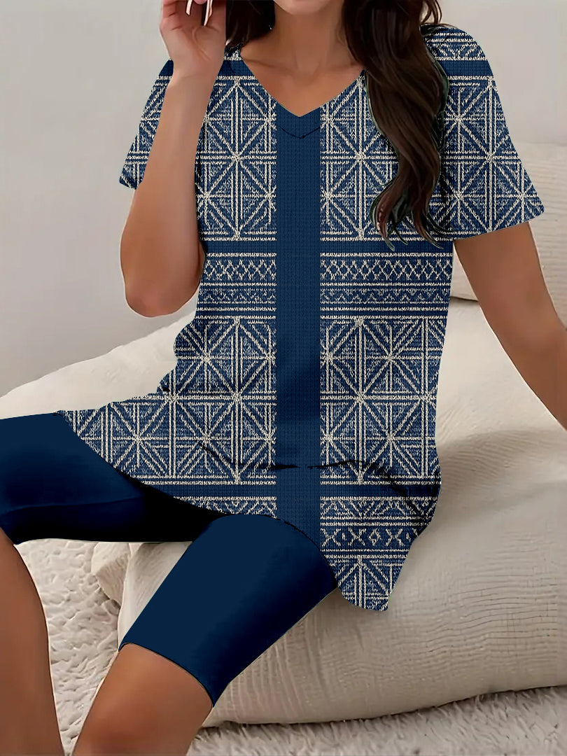 Women Long Sleeve V-neck Graphic Floral Printed Top