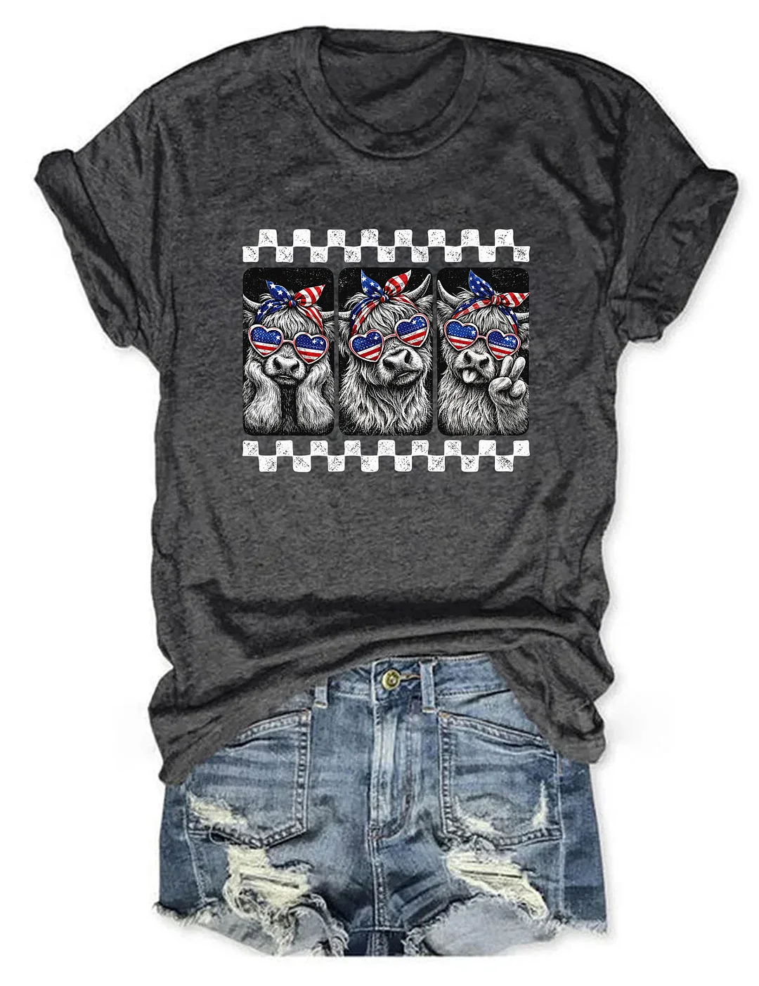 Highland Cow 4th Of July T-shirt