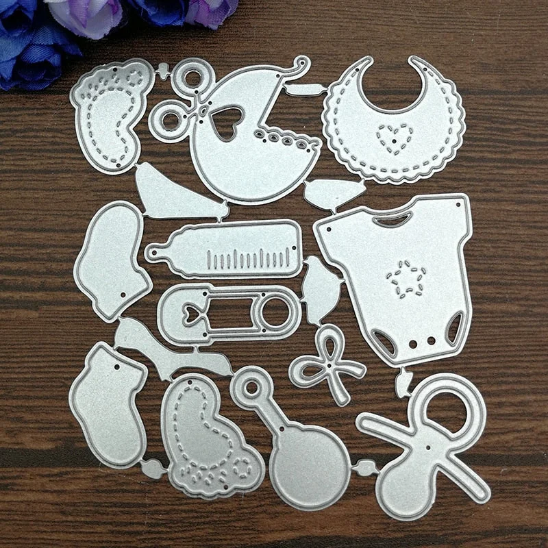 12 PCS/Set Cute Baby Suit Chrildren's Day Metal Cutting Dies Knife mold cutter DIY Scrapbook Paper Photo Craft Template Dies