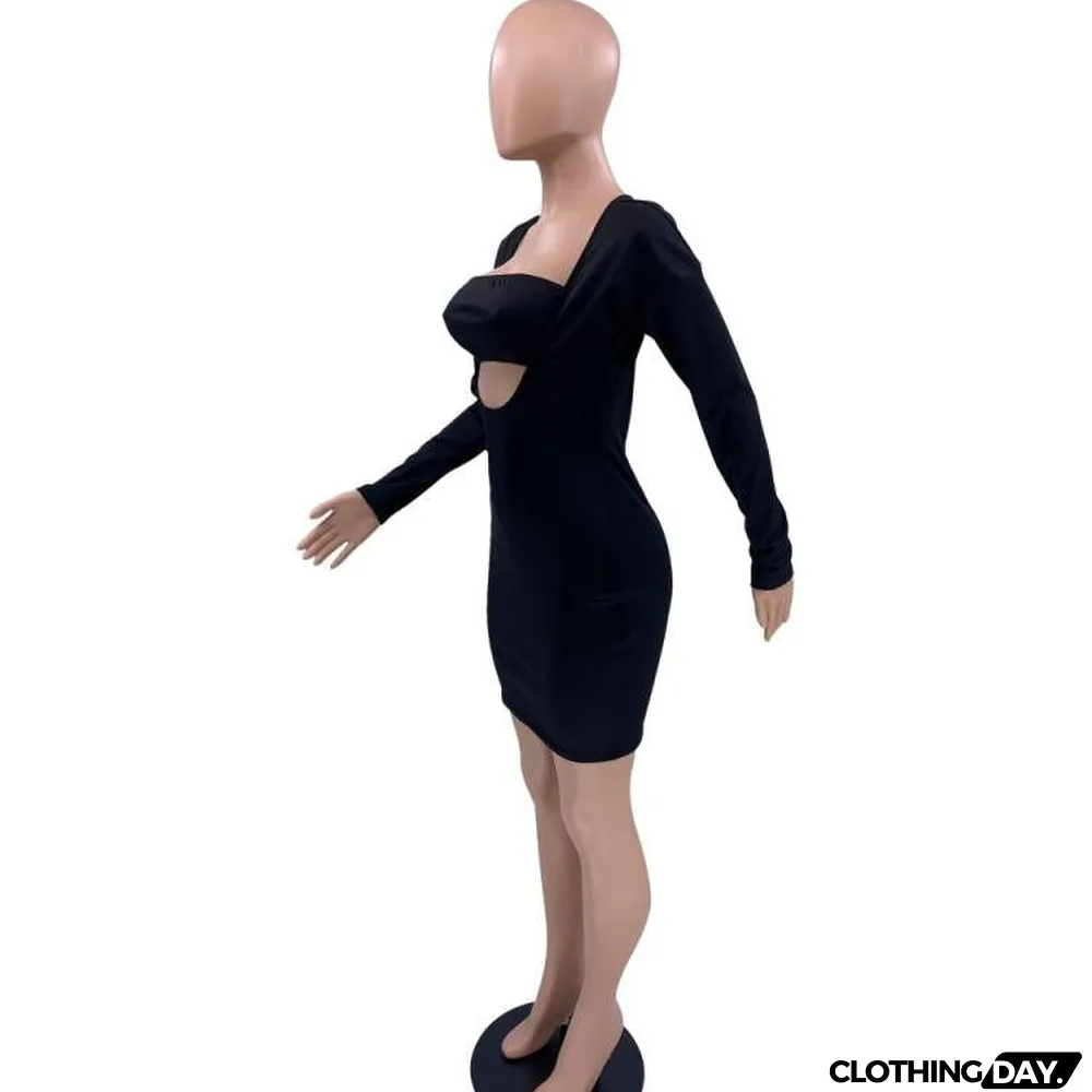 New Style Solid Color Wrapped Chest Fashion Dress