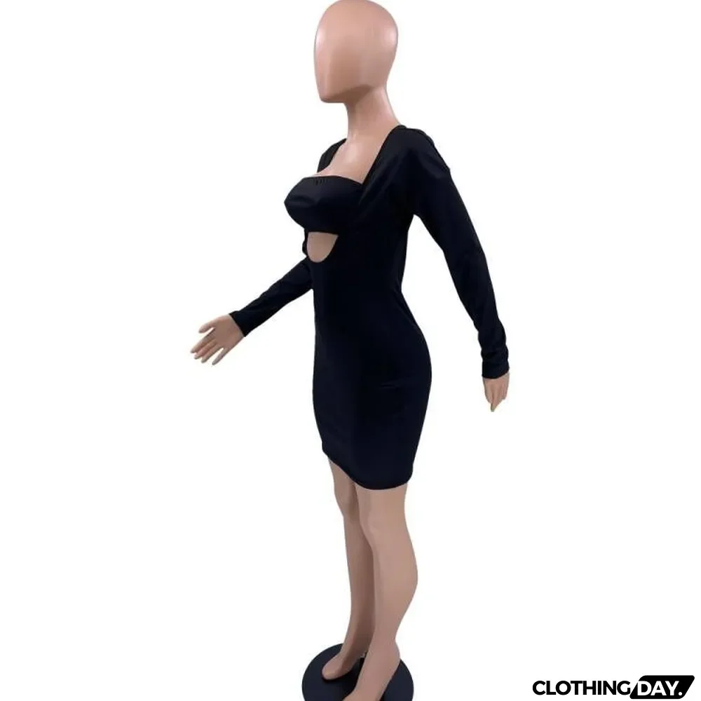 New Style Solid Color Wrapped Chest Fashion Dress