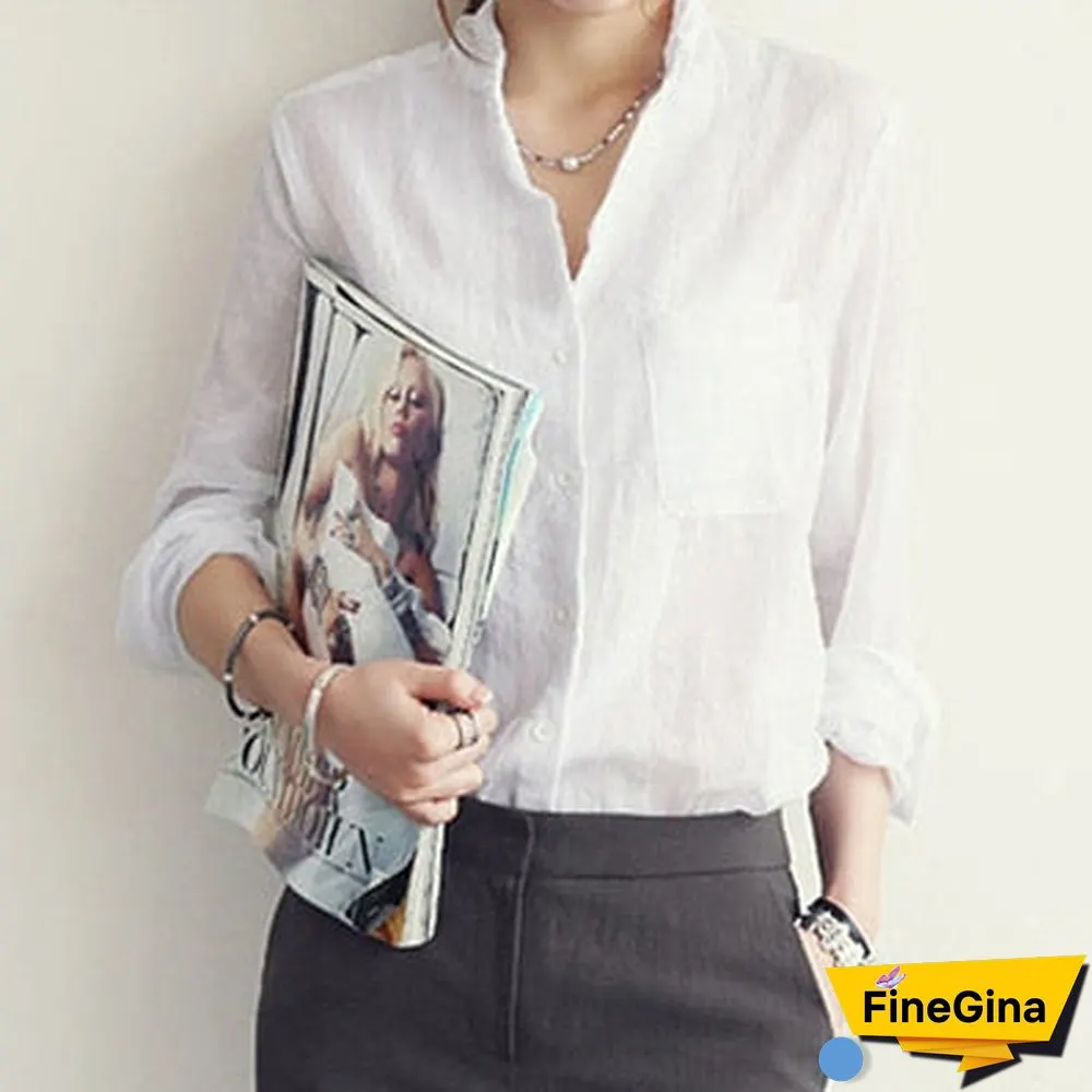 Chemisier Femme Womens Tops Fashion Summer Linen White Shirt Women Long Sleeve Blouse Korean Woman Clothes Roupas Femininas