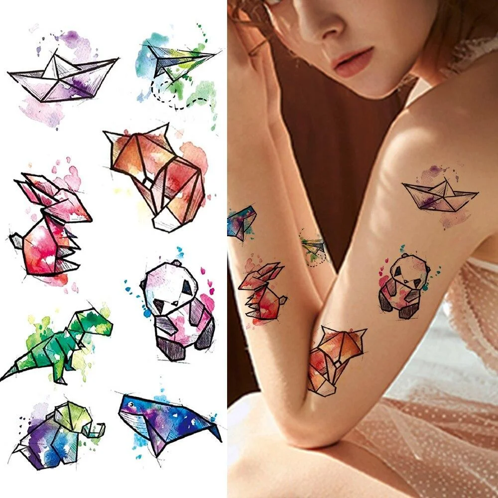 Large Realistic Flower Fake Tattoo Stickers For Woman Female Azalea Snake Flower Temporary Tattoos Body Art Water Transfer Tatoo 1103-1